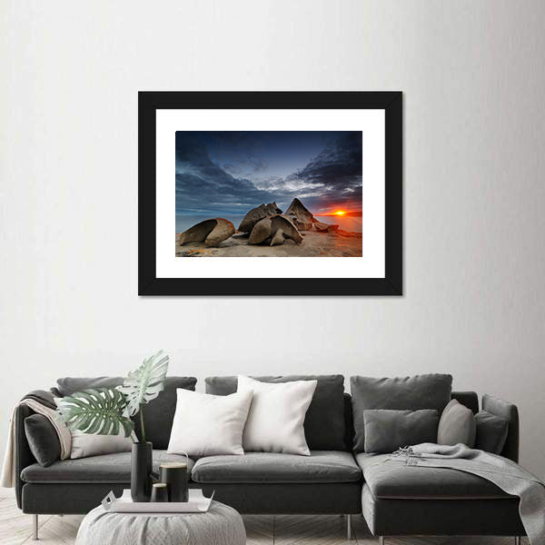 Remarkable Rocks on Kangaroo Island Beach Canvas Wall Art