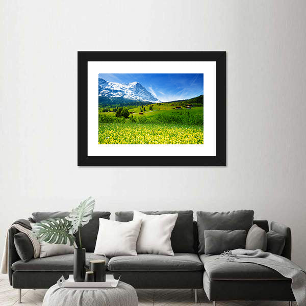 Swiss Alpine Wildflower Meadow Canvas Wall Art