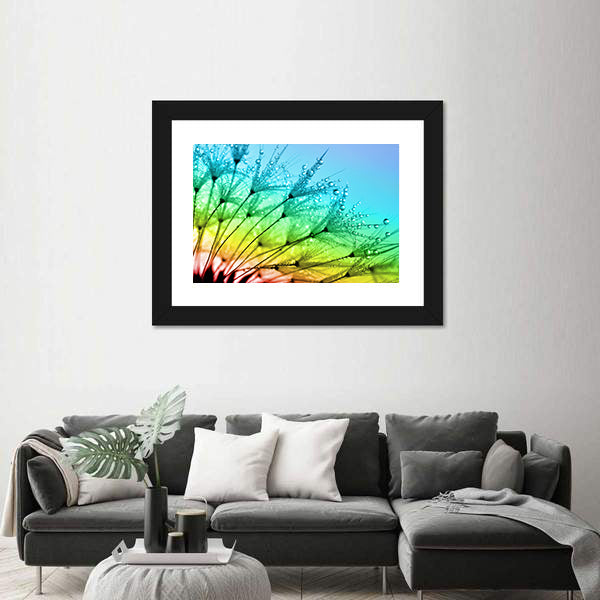 Dewy Dandelion Flower Close Up Canvas Wall Art