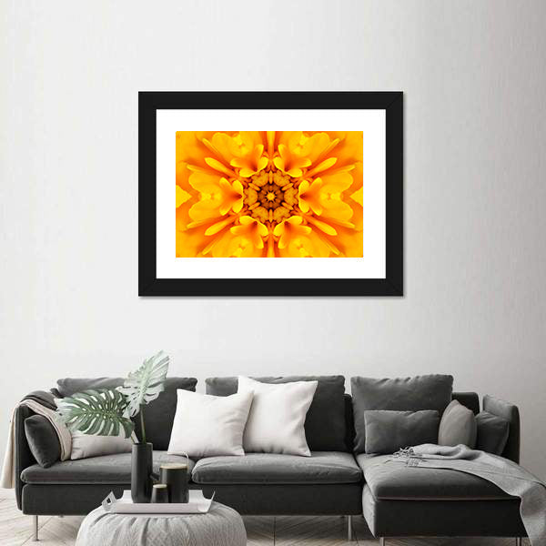 Yellow Mandala Flower Canvas Wall Art