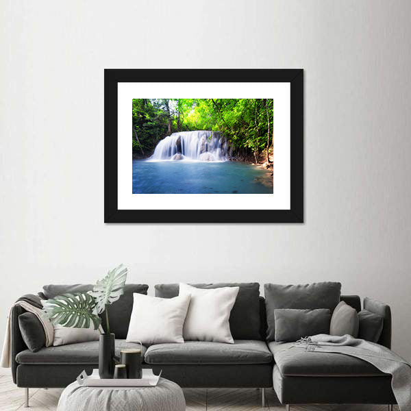 Tropical Waterfall in Thailand Canvas Wall Art