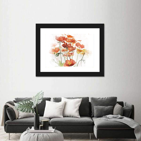 Red Poppy Flowers Canvas Wall Art