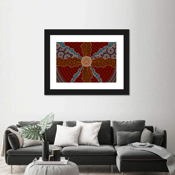 Aboriginal Dotted Vector Canvas Wall Art