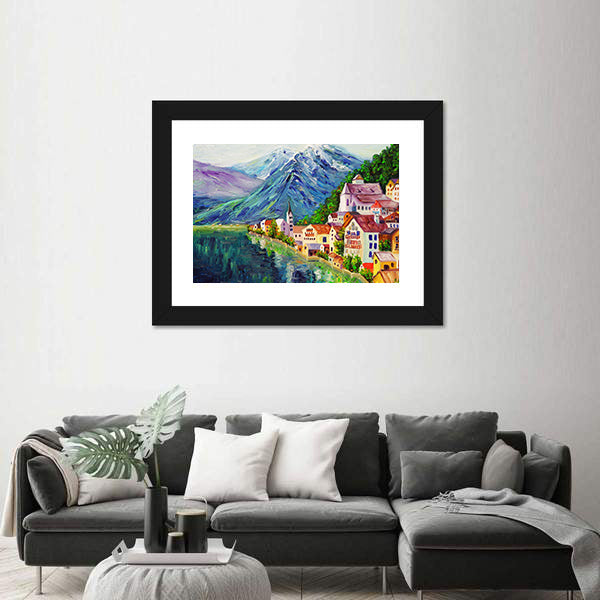 Hallstatt Oil Painting Austria Canvas Wall Art