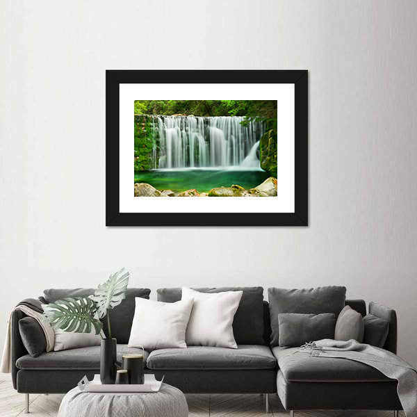 Lake Emerald Waterfalls Canvas Wall Art