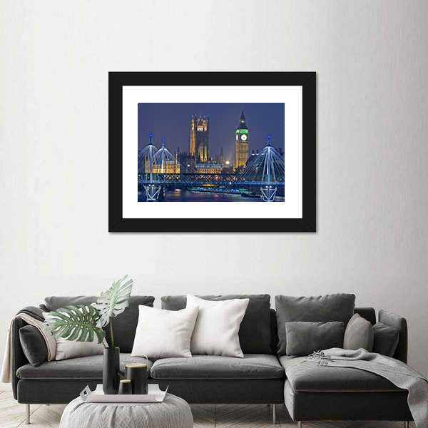Big Ben at Night, London Skyline Canvas Wall Art