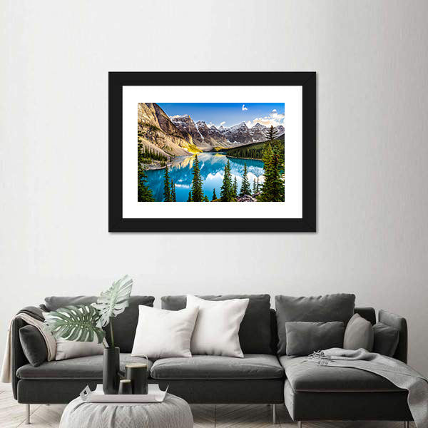 Moraine Lake In Alberta Canvas Wall Art
