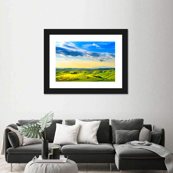 Tuscany Rolling Hills Farmhouse Canvas Wall Art