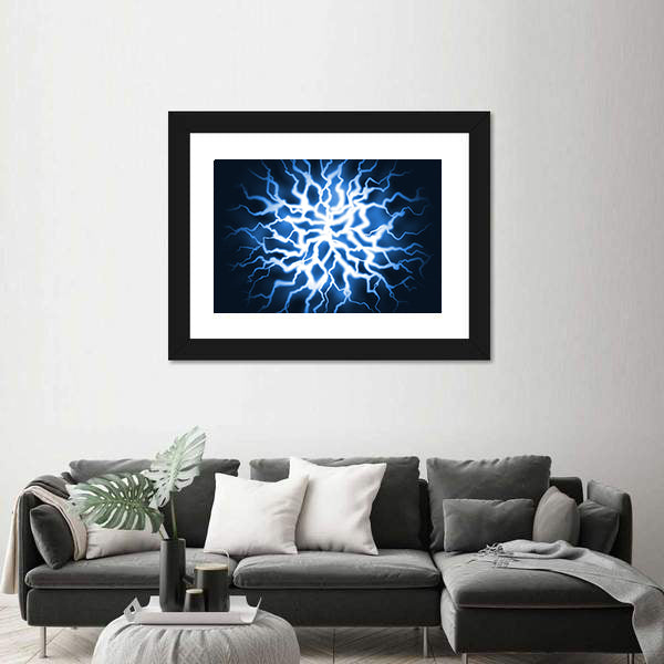 Blue Thunder Energy Burst Canvas Wall Art
