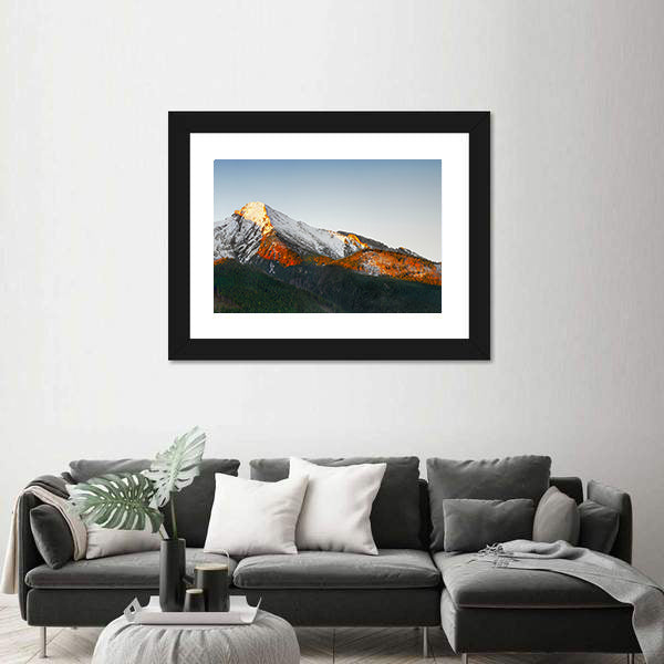 Snow Capped Peaks At Sunrise Canvas Wall Art