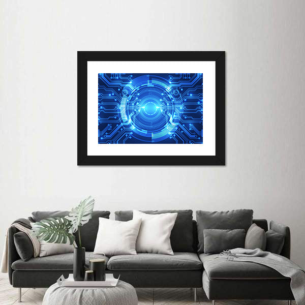 Futuristic Circuitry Core Canvas Wall Art