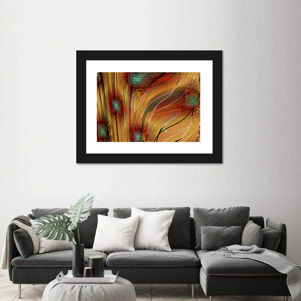 Swirling Teal, Gold, and Pink Abstract Canvas Wall Art