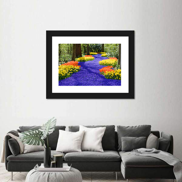 Field Of Spring Flowers Canvas Wall Art