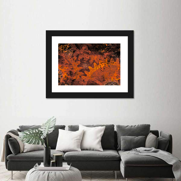 Rusted Gears and Cogs Canvas Wall Art