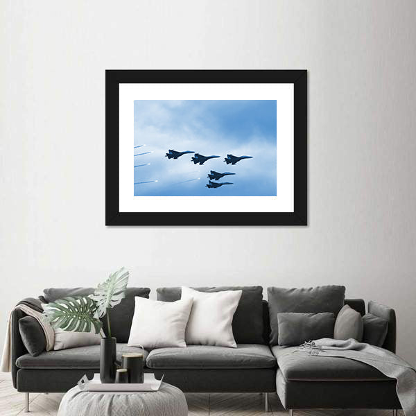 Modern Squadron Of Military Planes Canvas Wall Art