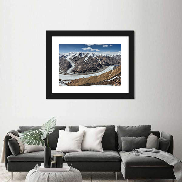 Scenic Fedchenko Glacier In Tajikistan Canvas Wall Art