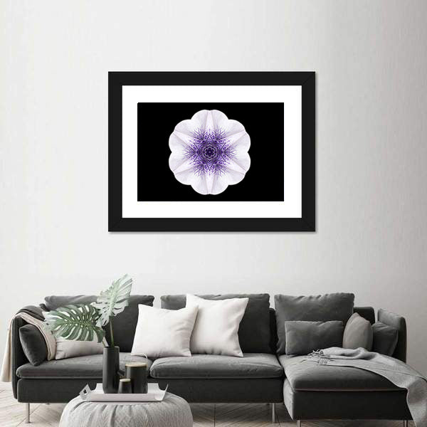 White Flower Mandala Canvas Wall Art