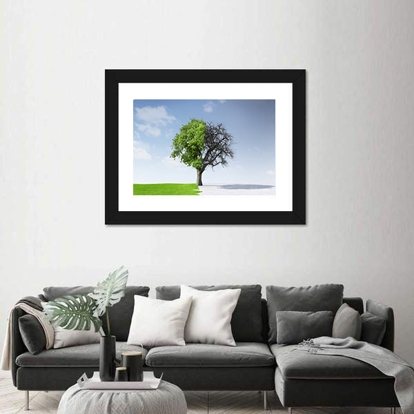 Summer To Winter Concept Canvas Wall Art