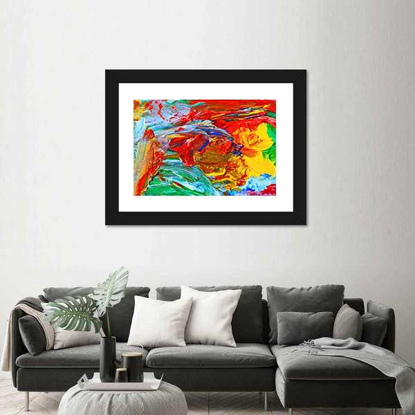 Oil Brushstrokes Abstract Painting Canvas Wall Art