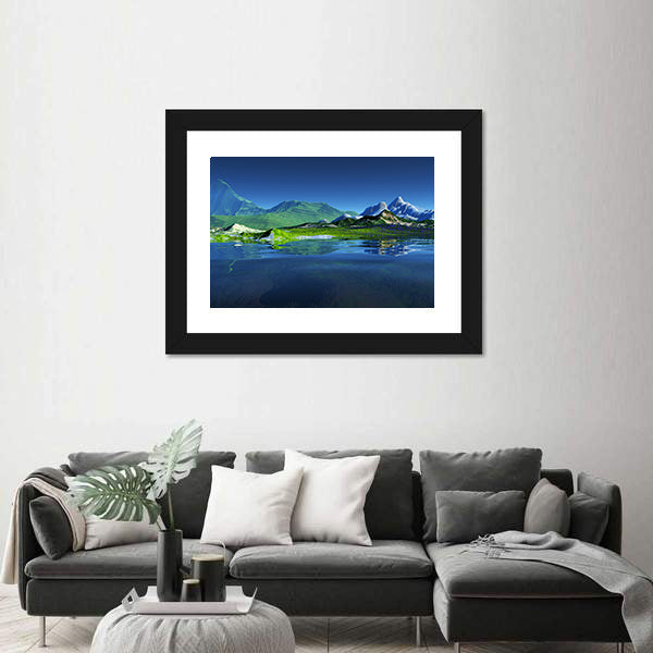 Serene Mountain Lake Reflection Canvas Wall Art