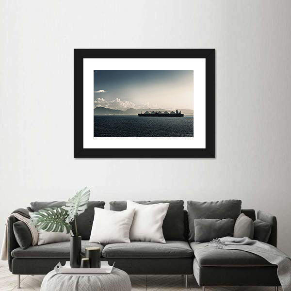 Liquefied Natural Gas LNG Carrier Ship In Sea Canvas Wall Art