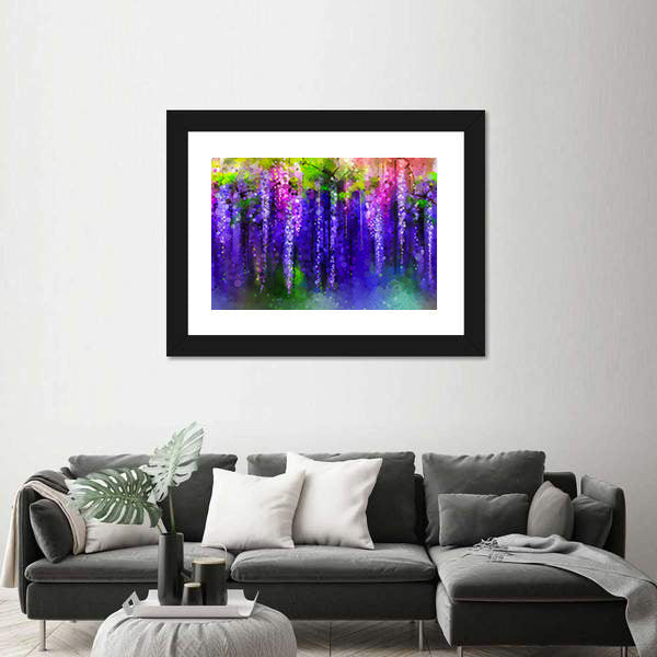 Wisteria Purple Flowers In Spring Canvas Wall Art