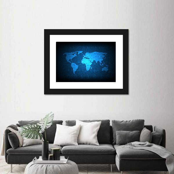 Digital Globe World Map Canvas Wall Art