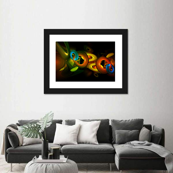 3D Colorful Shapes Abstract Canvas Wall Art