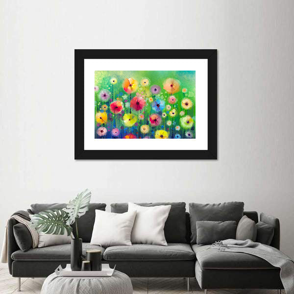 Spring Wildflower Illustration Canvas Wall Art