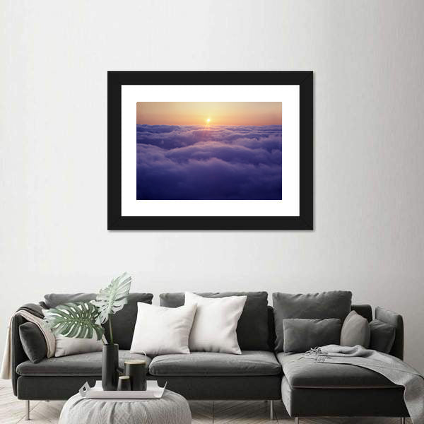 Sunset Above The Clouds Canvas Wall Art