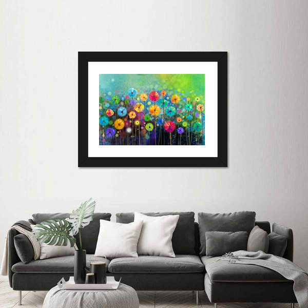 Watercolor Abstract Floral Field Canvas Wall Art