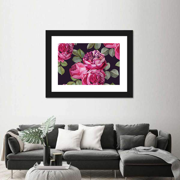 Pink Roses Bouquet Canvas Wall Art