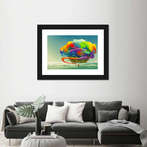 Colorful Smoke Flare Illustration Canvas Wall Art