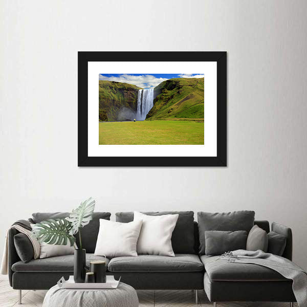 Skogarfoss Waterfall In South East Iceland Canvas Wall Art