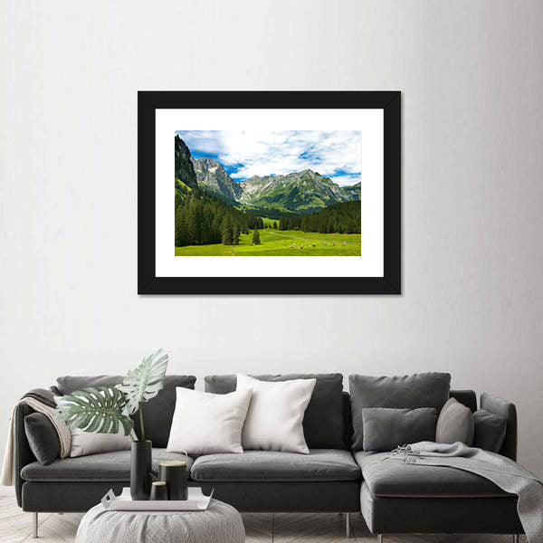 Arnibach Valley Near Engelberg Canvas Wall Art