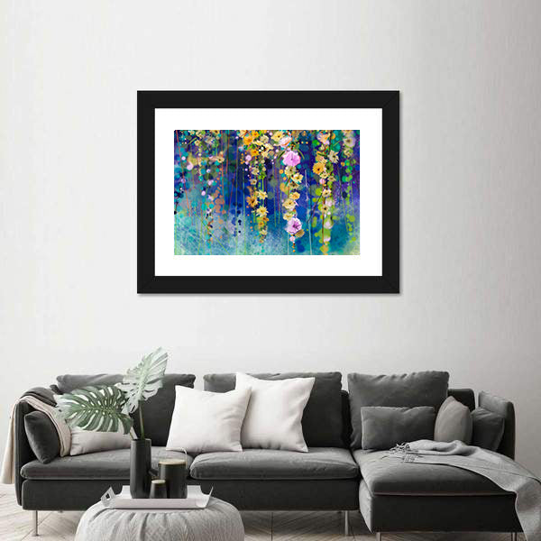 Spring Floral Field Abstract Canvas Wall Art