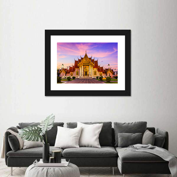 The Marble Temple In Thailand Canvas Wall Art