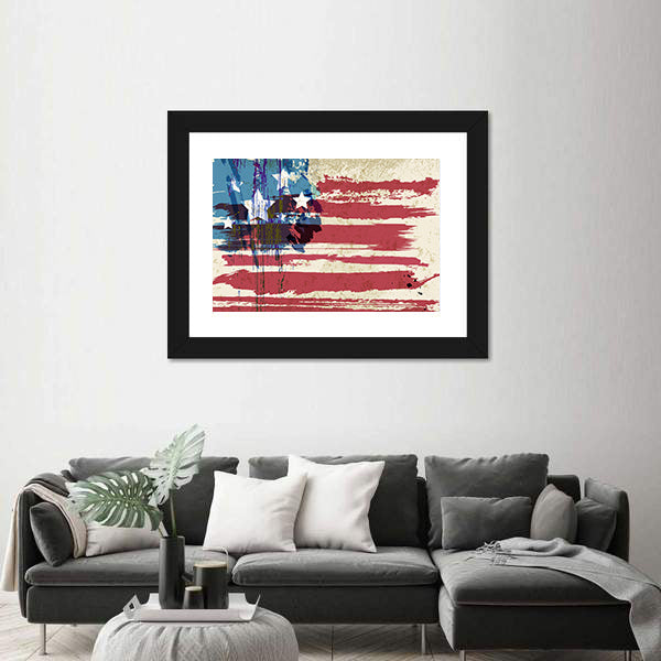 Grunge American Flag Canvas Wall Art