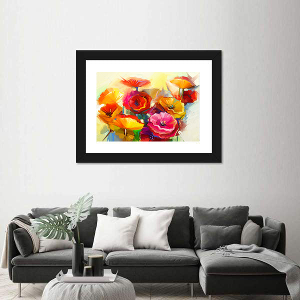 Colorful Spring Flowers Canvas Wall Art
