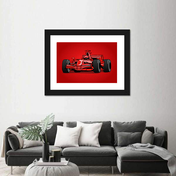 Red Pop Racing Car Canvas Wall Art