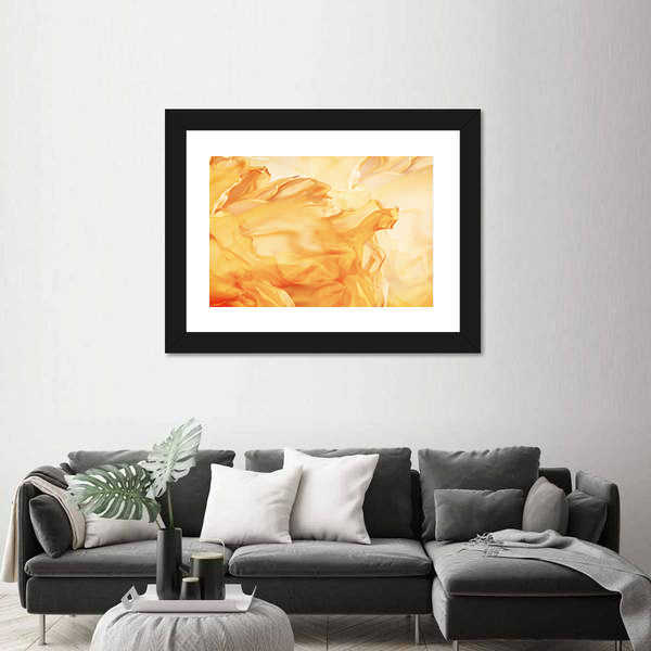 Golden Flowing Fabric Abstract Canvas Wall Art