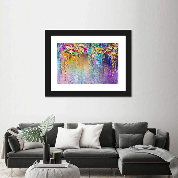 Cascading Watercolor Floral Abstract Canvas Wall Art