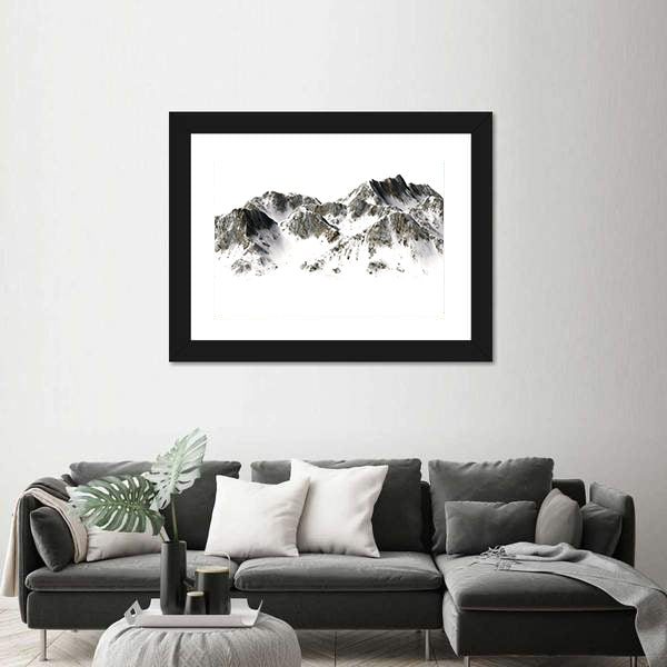 Snowy Mountain Peak Canvas Wall Art