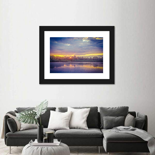 Danube Delta Sunset Canvas Wall Art