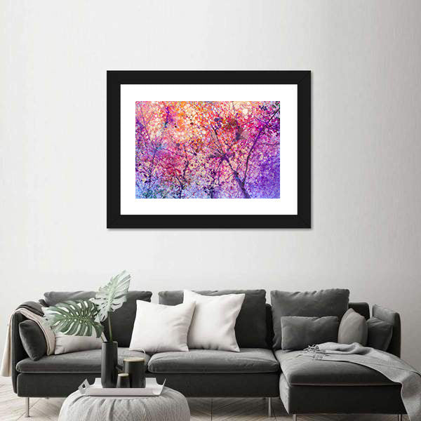 Cherry Blossom Flower Abstract Canvas Wall Art