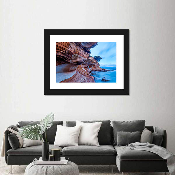 Painted Cliffs on Maria Island Canvas Wall Art