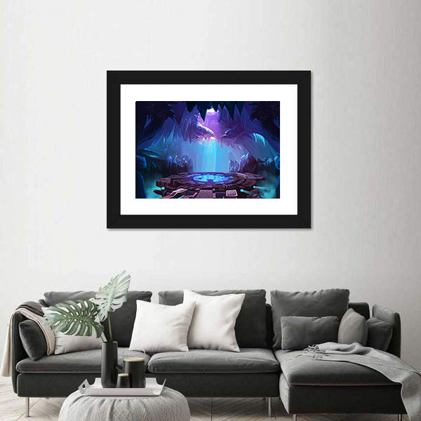 Mystery Cave Illustration Canvas Wall Art