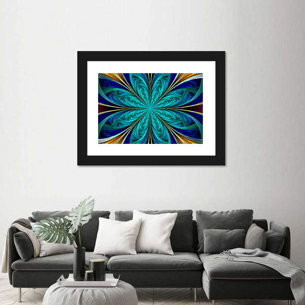Multicolored Fractal Flower Canvas Wall Art