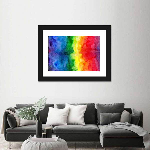 Watercolor Rainbow Gradient Canvas Wall Art