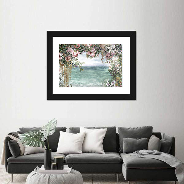 Spring Flowers by the Sea Canvas Wall Art